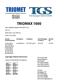 Datablad för Triomax 1000